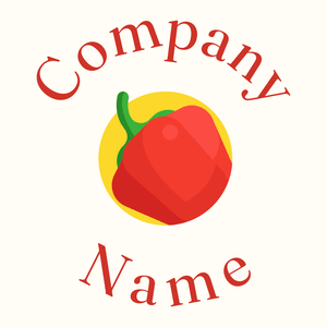 Red pepper logo on a Floral White background - Nourriture & Boisson