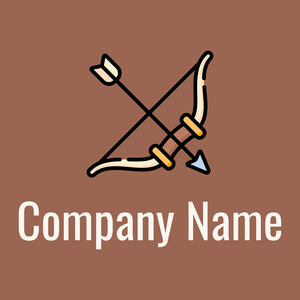 Bow and arrow on a Dark Tan background - Domaine sportif