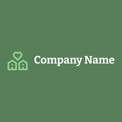 Home logo on a Hippie Green background - Bienes raices & Hipoteca