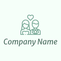 Couple logo on a Mint Cream background - Bruiloft diensten