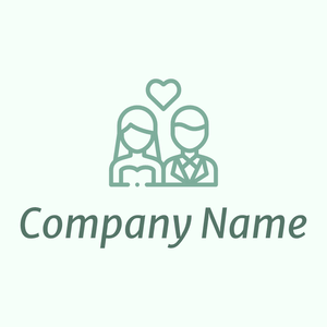 Couple logo on a Mint Cream background - Bruiloft diensten