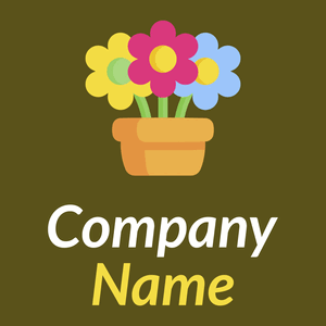 Flower pot logo on a Verdun Green background - Agricultura