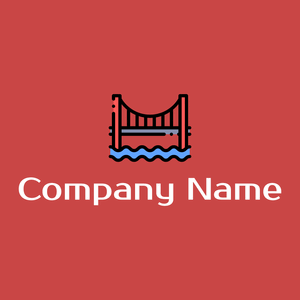 Bridge logo on a red background - Abstrait
