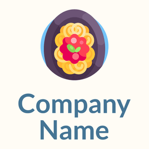 Spaguetti logo on a Floral White background - Essen & Trinken