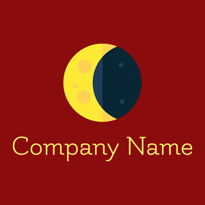 Waxing moon logo on a Sangria background - Abstracto