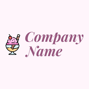 Ice cream cup logo on a Lavender Blush background - Essen & Trinken
