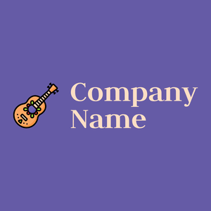 Guitar logo on a Rich Blue background - Unterhaltung & Kunst