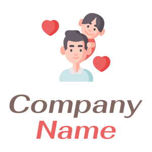 Father and daughter logo on a White background - Abstrato
