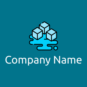 Ice cube logo on a Teal background - Abstrato