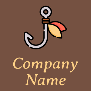 Fishing hook logo on a Spice background - Games & Recreation