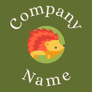 Hedgehog logo on a Dark Olive Green background - Tiere & Haustiere