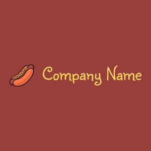 Hot dog logo on a Mexican Red background - Alimentos & Bebidas