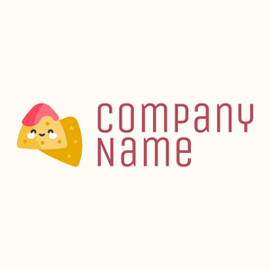 Cute Dip Nachos logo on a Floral White background - Alimentos & Bebidas