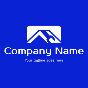 Blue tool logo on house - Construcción & Herramientas