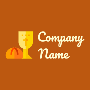 Last supper logo on a Rust background - Religieus
