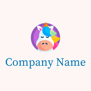 Colorful Unicorn logo on a Snow background - Abstrait