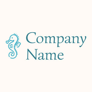Outlined Seahorse logo on a Seashell background - Tiere & Haustiere