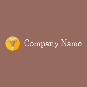 Goat logo on a Dark Chestnut background - Animaux & Animaux de compagnie