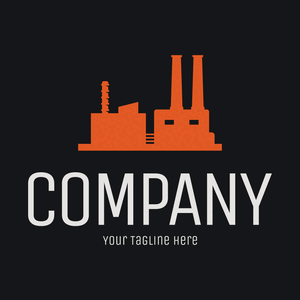 Orange factory logo on black - Industrial