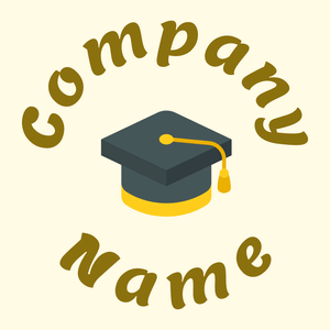 Graduate cap logo on a Corn Silk background - Educação