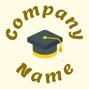 Graduate cap logo on a Corn Silk background - Éducation