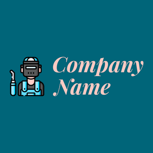 Welder logo on a Blue Lagoon background - Zakelijk & Consulting