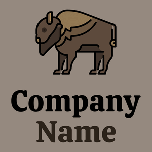 Brown Derby Buffalo on a Heathered Grey background - Animales & Animales de compañía