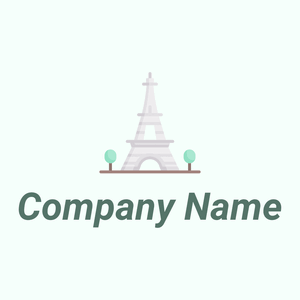 Eiffel tower logo on a Mint Cream background - Architektur
