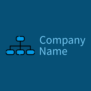 Organization chart logo on a Dark Cerulean background - Negócios & Consultoria
