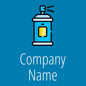 Spray paint logo on a Cerulean background - Arte & Entretenimiento