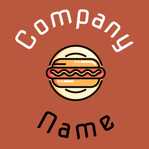 Hotdog logo on a Flame Pea background - Comida & Bebida