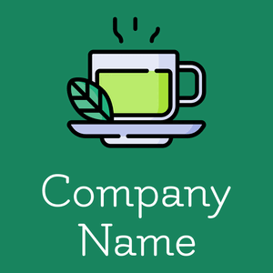 Green tea logo on a Elf Green background - Comida & Bebida