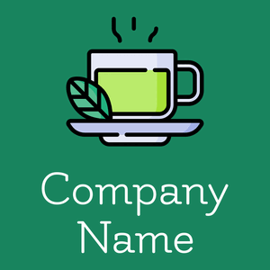 Green tea logo on a Elf Green background - Essen & Trinken