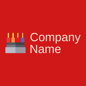 Optical fiber logo on a Fire Engine Red background - Abstrakt