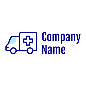 Dark Blue Ambulance on a White background - Medical & Farmacia