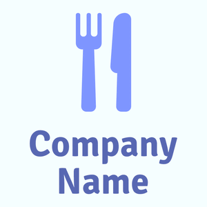 Knife and fork logo on a Azure background - Alimentos & Bebidas
