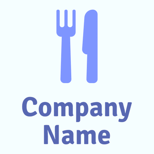Knife and fork logo on a Azure background - Cibo & Bevande