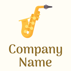 Golden Saxophone logo on a Floral White background - Divertissement & Arts