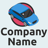 Logotipo de coche azul en círculo - Limpieza & Mantenimiento Logotipo