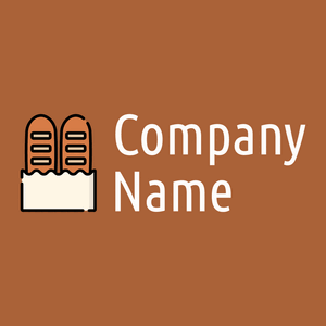 French bread logo on a Bourbon background - Essen & Trinken