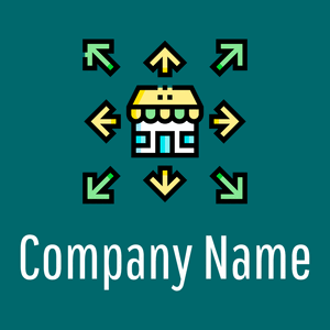 Franchise logo on a Blue Lagoon background - Handel & Beratung