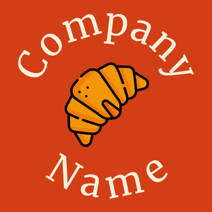 Croissant logo on a Harley Davidson Orange background - Cibo & Bevande