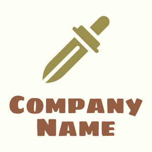 minimalist Sword logo on a Ivory background