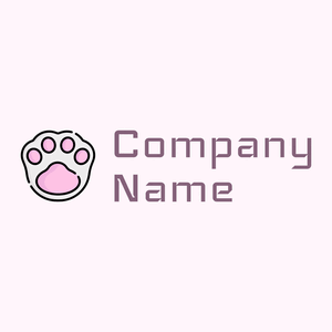 White Smoke Pawprint on a Lavender Blush background - Animali & Cuccioli