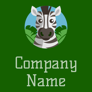 Zebra logo on a Green background - Animais e Pets