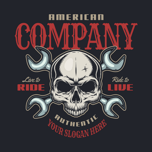 skull and wrenches biker logo - Automobiles & Vehículos