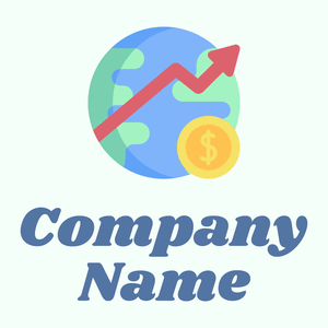 Global economy logo on a Mint Cream background - Handel & Beratung