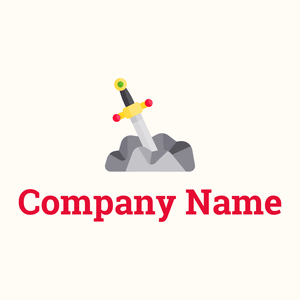 Sword logo on a Floral White background