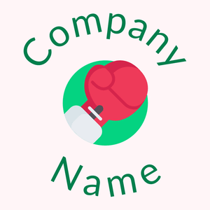 Boxing glove logo on a Lavender Blush background - Esportes