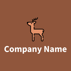 Deer logo on a brown background - Tiere & Haustiere